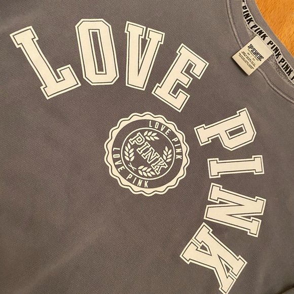 Pink oversized grey & white sweatshirt nice sz XS - Picture 8 of 12